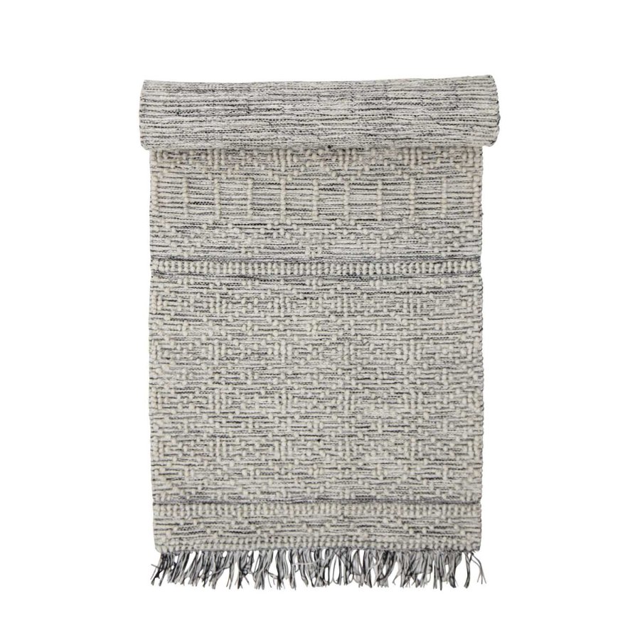 CREATIVE COLLECTION Maisy gulvtppe, rektangulr - gr polyester og bomuld (245x75)