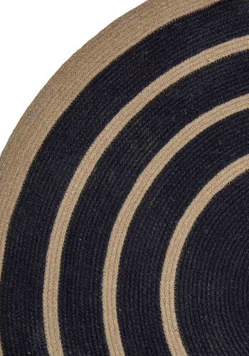 BLOOMINGVILLE Lune gulvtppe, rund - natur/sort sgrs/jute (120)