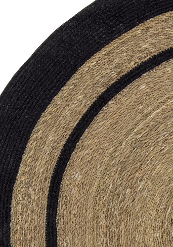 BLOOMINGVILLE Lune gulvtppe, rund - natur/sort sgrs/jute (120)