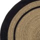 BLOOMINGVILLE Lune gulvtppe, rund - natur/sort sgrs/jute (120)