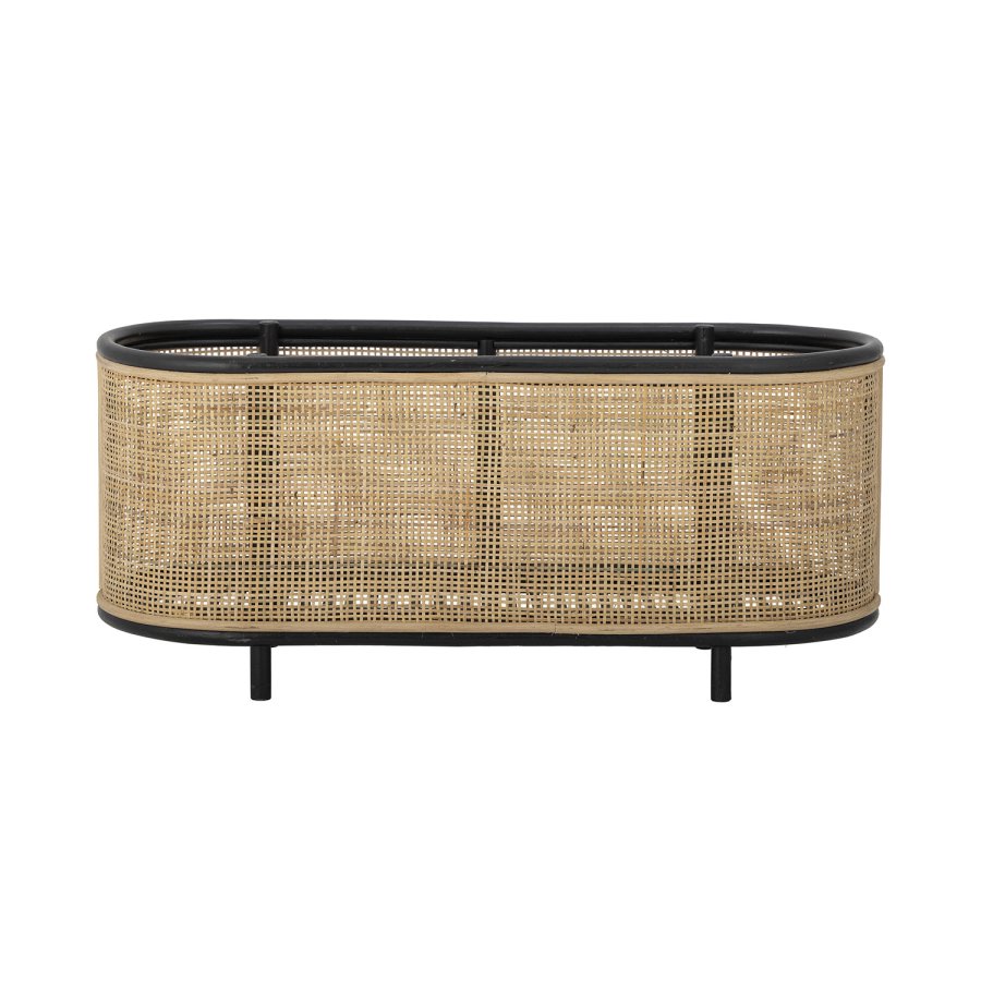 BLOOMINGVILLE Ebbie plantekasse, oval - natur rattan og sukkerrr (70x29(
