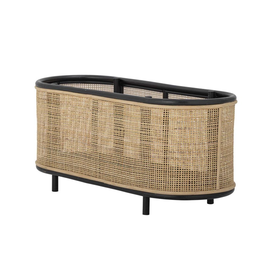 BLOOMINGVILLE Ebbie plantekasse, oval - natur rattan og sukkerrr (70x29(