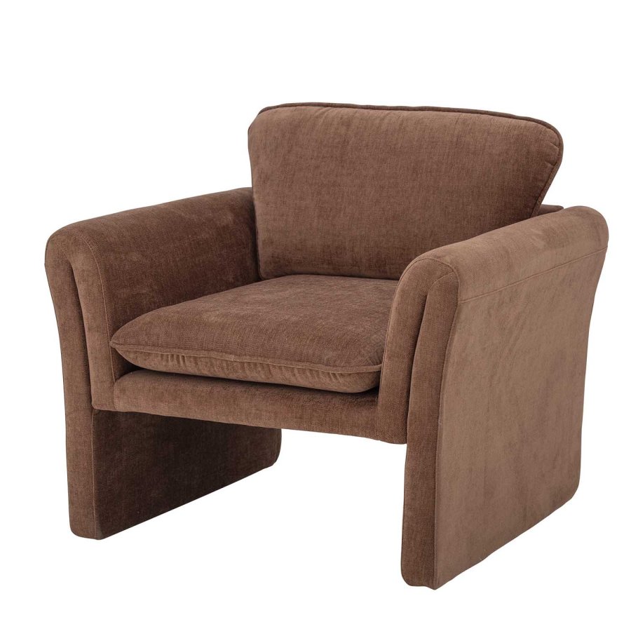 BLOOMINGVILLE Paseo loungestol, m. armln - brun polyester