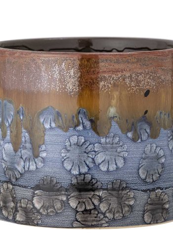 CREATIVE COLLECTION Ina urtepotteskjuler, rund - brun og multifarvet stentj (20)