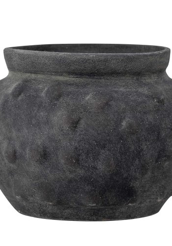 BLOOMINGVILLE Lisen dekorationsurtepotte, rund - sort terrakotta (28)