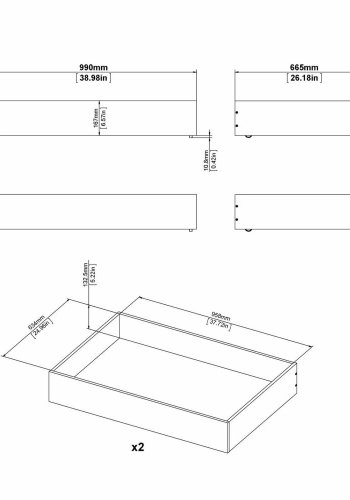 TVILUM Naia sengeskuffe - sort folie (st af 2)