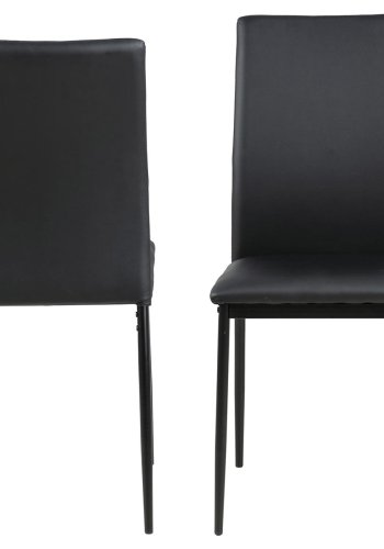 ACT NORDIC Demina spisebordsstol - sort kunstlder/metal 