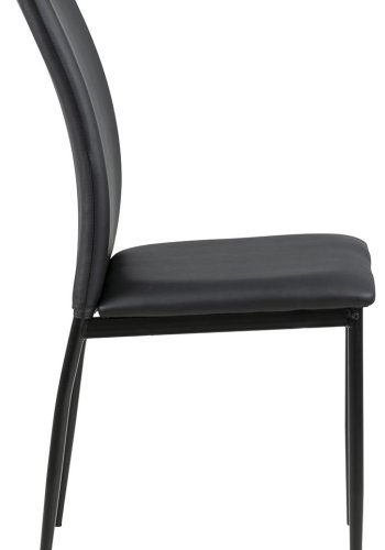 ACT NORDIC Demina spisebordsstol - sort kunstlder/metal 