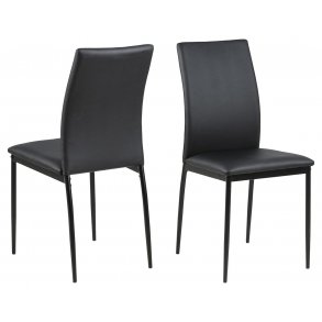 ACT NORDIC Demina spisebordsstol - sort kunstlder/metal 