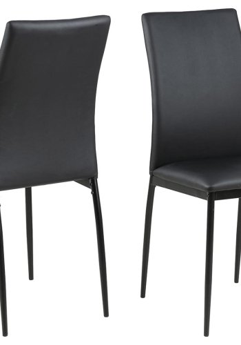 ACT NORDIC Demina spisebordsstol - sort kunstlder/metal 