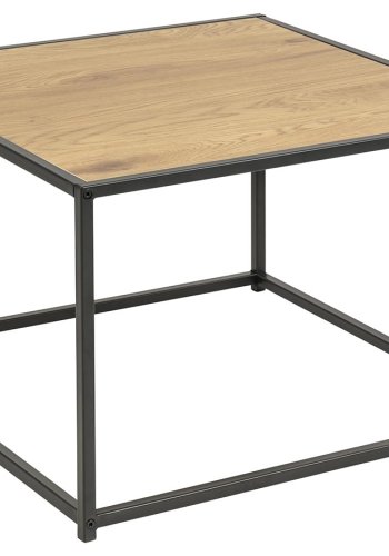 ACT NORDIC Seaford sofabord - natur/sort papir vildeg/metal, kvadratisk (60x60)