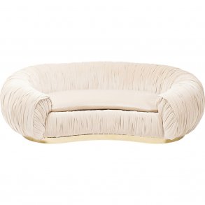 KARE DESIGN Perugia sofa - creme stof m. draperinger og guld stl, 2 pers.