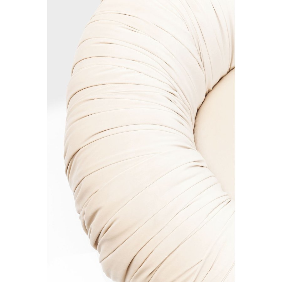 KARE DESIGN Perugia sofa - creme stof m. draperinger og guld stl, 2 pers.