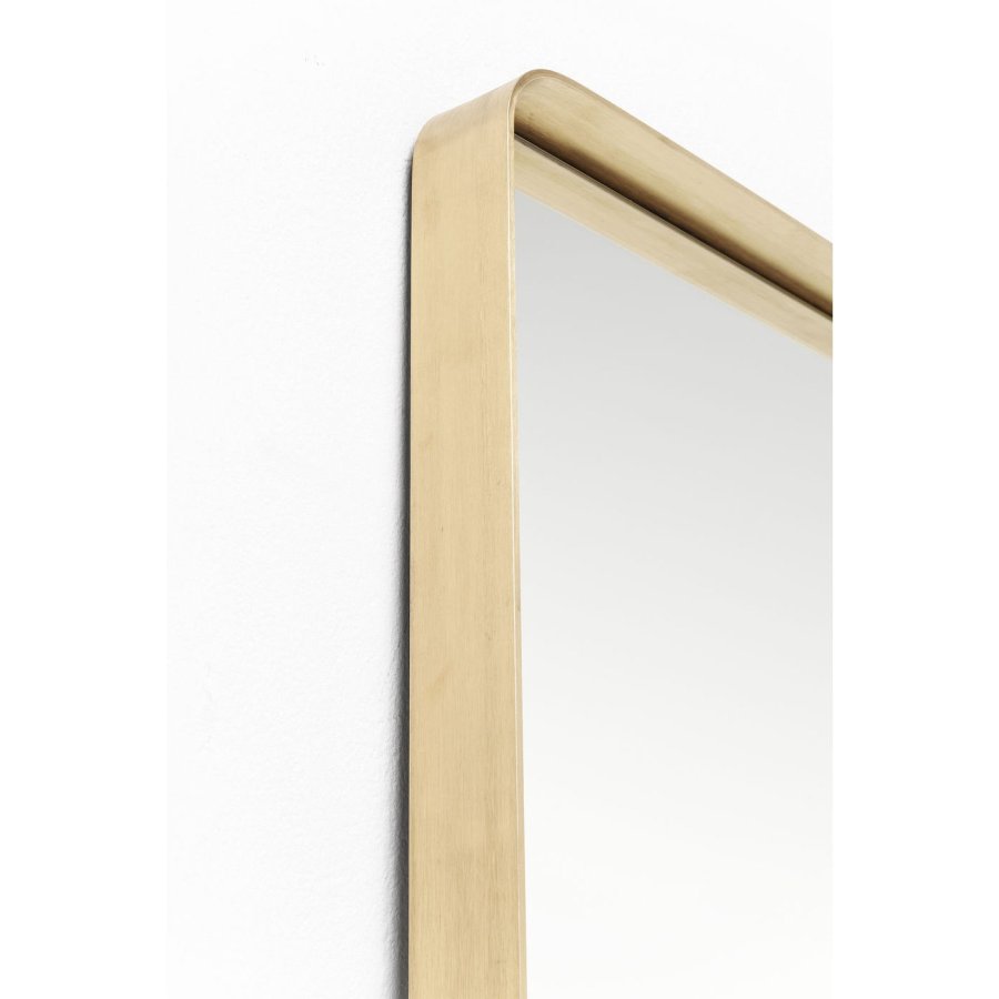 KARE DESIGN Curve Rectangular Brass spejl - spejlglas og messingbelagt ramme, firkantet (200x70)