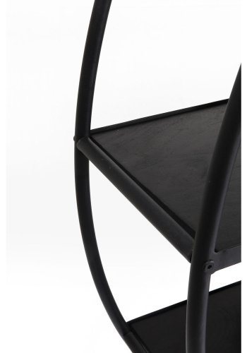 KARE DESIGN Mason reol - sort stl og sort mangotr, rund (180x175)