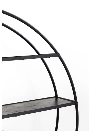 KARE DESIGN Mason reol - sort stl og sort mangotr, rund (180x175)