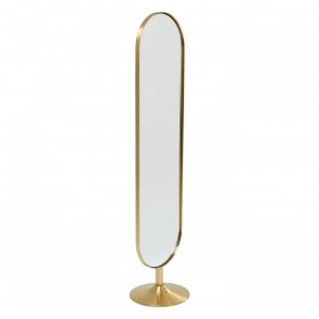 KARE DESIGN Curve gulvspejl - messingbelagt stl og spejlglas (170x40)