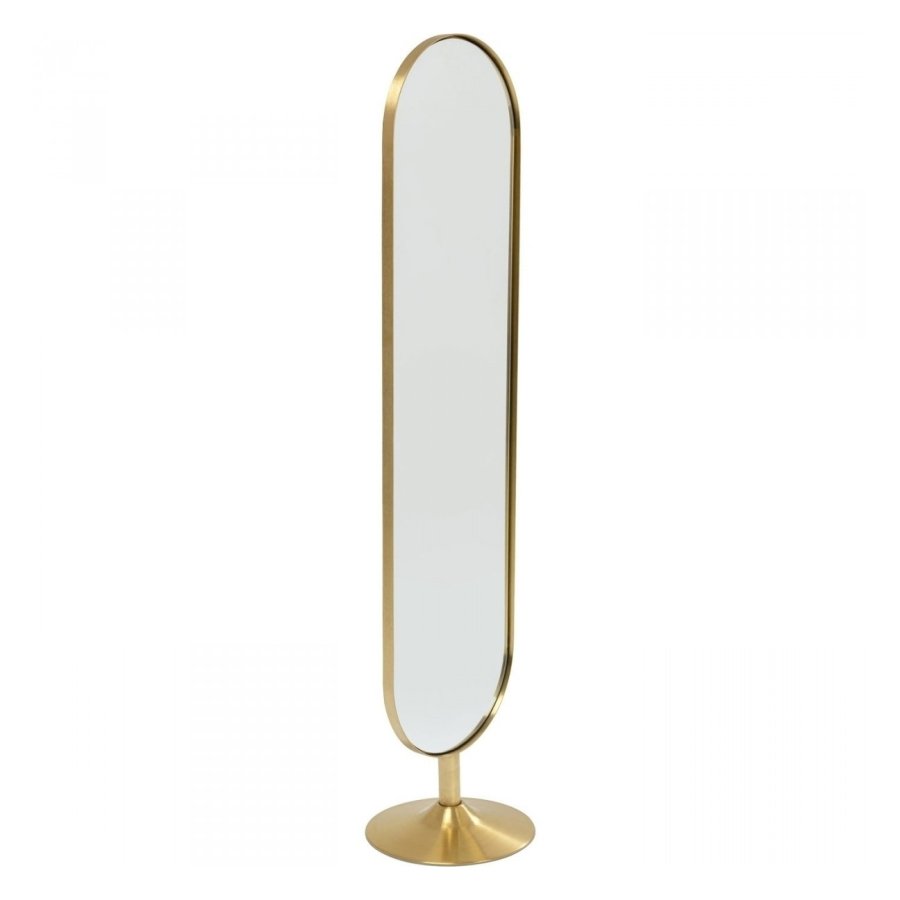 KARE DESIGN Curve gulvspejl - messingbelagt stl og spejlglas (170x40)