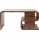 KARE DESIGN Soft Snake skrivebord - valnddefarvet tr, m. 4 skuffer (150x70)