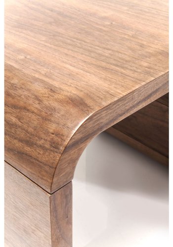 KARE DESIGN Soft Snake skrivebord - valnddefarvet tr, m. 4 skuffer (150x70)