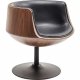 KARE DESIGN Swivel Club 54 lnestol - valnd, sort kunstlder og stlstel, m. drejefunktion