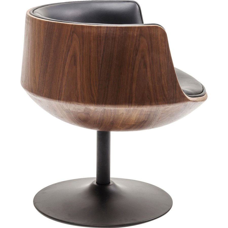 KARE DESIGN Swivel Club 54 lnestol - valnd, sort kunstlder og stlstel, m. drejefunktion