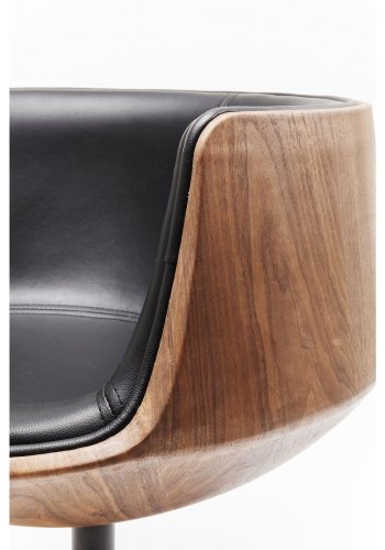 KARE DESIGN Swivel Club 54 lnestol - valnd, sort kunstlder og stlstel, m. drejefunktion