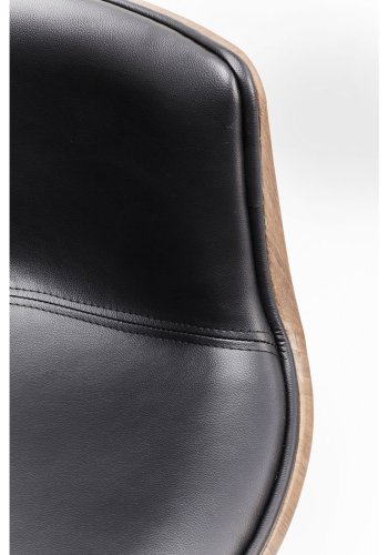 KARE DESIGN Swivel Club 54 lnestol - valnd, sort kunstlder og stlstel, m. drejefunktion