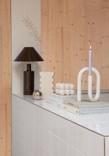 ZUIVER Tubo lysestage S - shiny beige aluminium