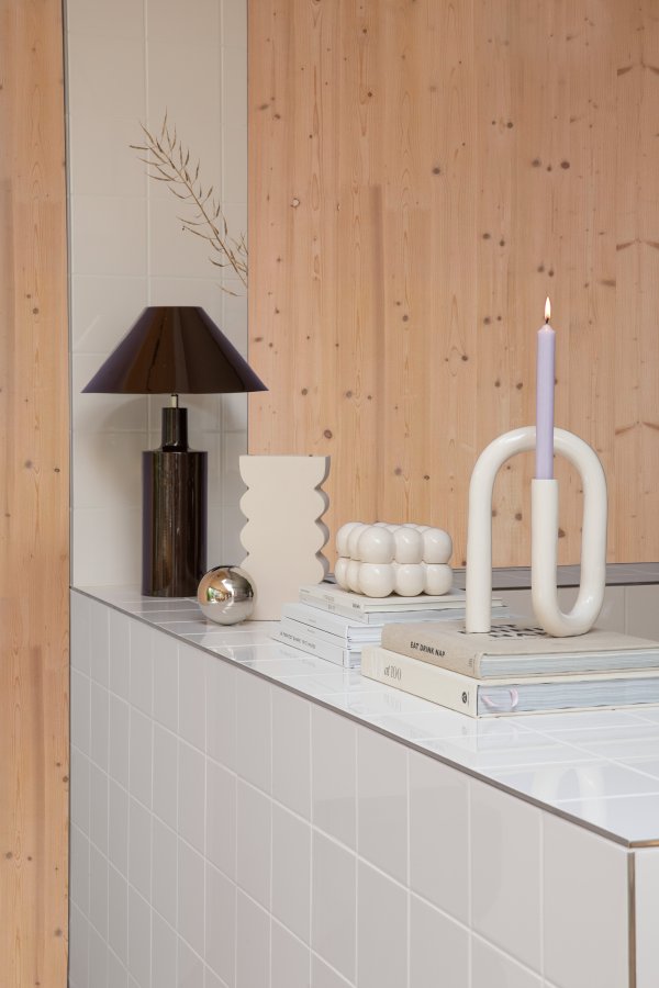 ZUIVER Tubo lysestage S - shiny beige aluminium