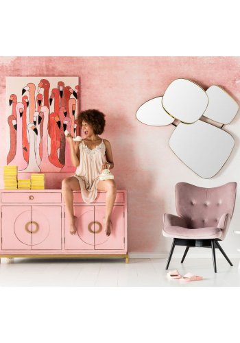 KARE DESIGN Shapes spejl - spejlglas og stl, asymmetrisk (130x105)