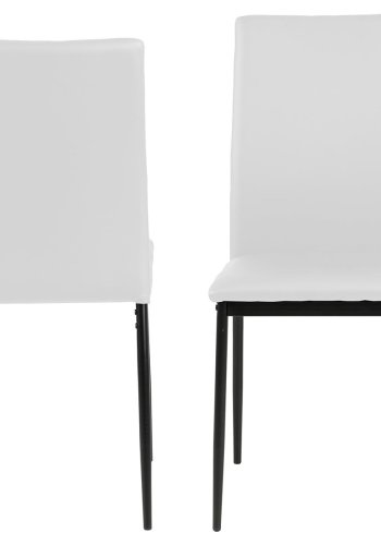 ACT NORDIC Demina spisebordsstol - hvid/sort kunstlder/metal 