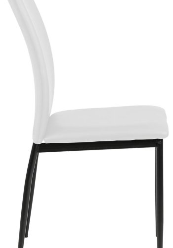 ACT NORDIC Demina spisebordsstol - hvid/sort kunstlder/metal 