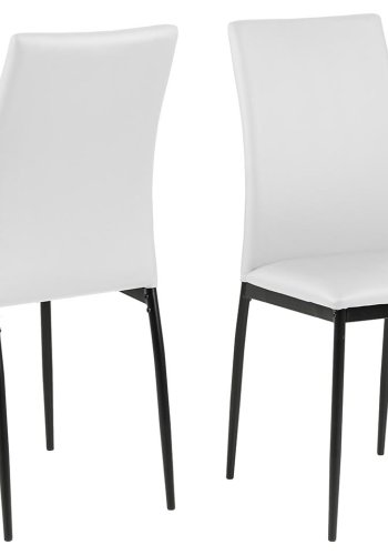 ACT NORDIC Demina spisebordsstol - hvid/sort kunstlder/metal 