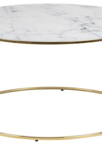 ACT NORDIC Bolton -A1 sofabord - hvid/guld glas/metal, rund (80)