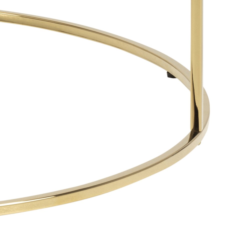 ACT NORDIC Bolton -A1 sofabord - hvid/guld glas/metal, rund (80)