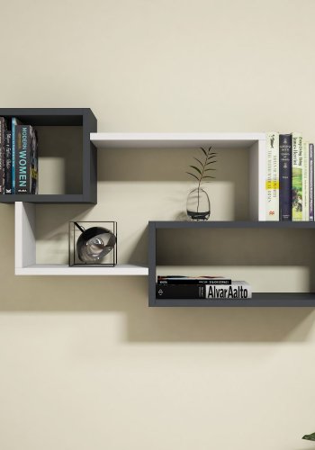 NORDVÄRK Afro vghylde - hvid og antracitgr melamin