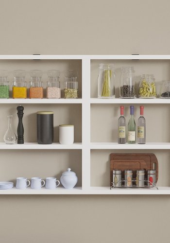 NORDVÄRK PR1 vghylde, m. 6 rum - hvid melamin