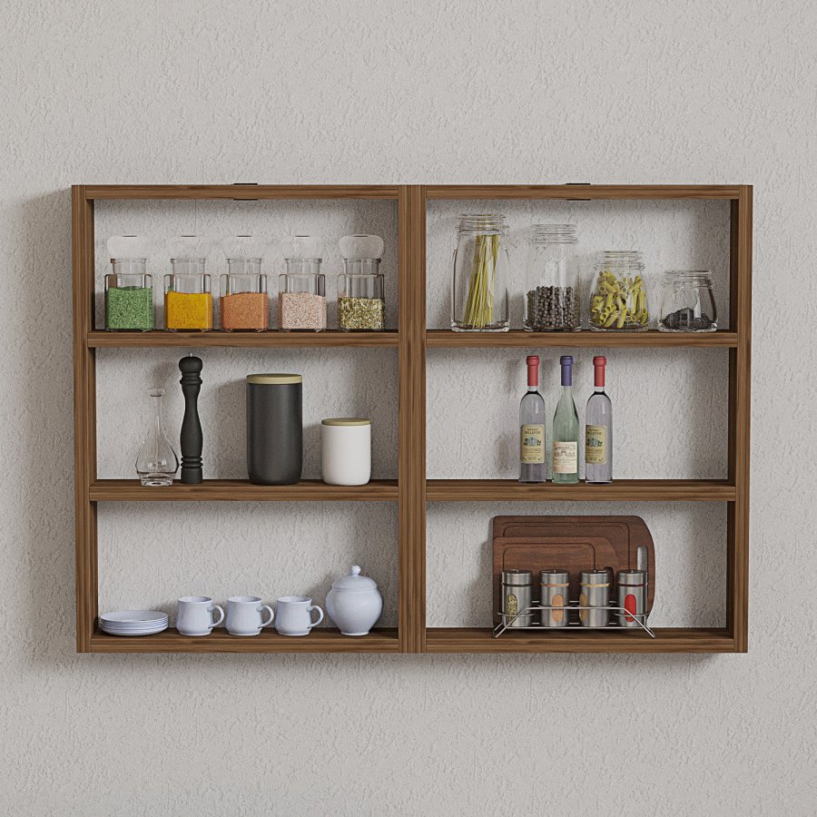 NORDVÄRK PR1 vghylde, m. 6 rum - valnd melamin