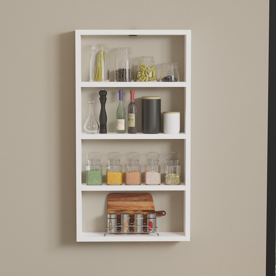 NORDVÄRK PR1 vghylde, m. 4 rum - hvid melamin