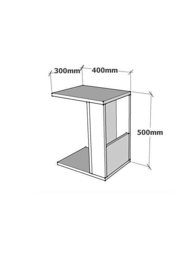 NORDVÄRK Star sidebord, m. magasinholder - hvid melamin (30x40)