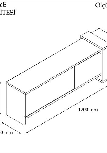 NORDVÄRK Gaye TV-bord, m. 1 lge og 1 hylde - valnd og hvid melamin (120x25)