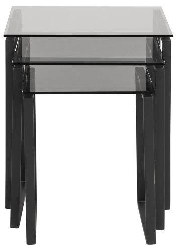 ACT NORDIC Katrine indskudsborde - rget/sort glas/metal, kvadratisk (st á 3)