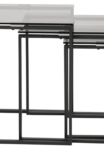 ACT NORDIC Katrine indskudsborde - rget/sort glas/metal, kvadratisk (st á 3)