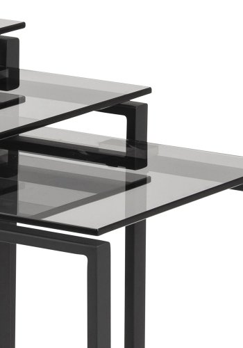 ACT NORDIC Katrine indskudsborde - rget/sort glas/metal, kvadratisk (st á 3)