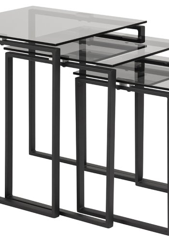 ACT NORDIC Katrine indskudsborde - rget/sort glas/metal, kvadratisk (st á 3)