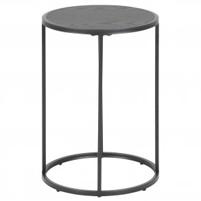 ACT NORDIC Seaford rund hjrnebord - sort melamin og metal (40) 