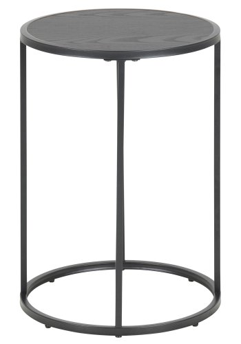 ACT NORDIC Seaford rund hjrnebord - sort melamin og metal (40) 