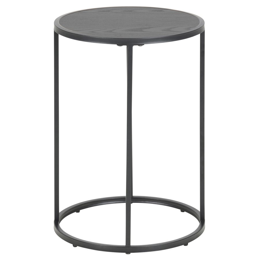 ACT NORDIC Seaford rund hjrnebord - sort melamin og metal (40) 