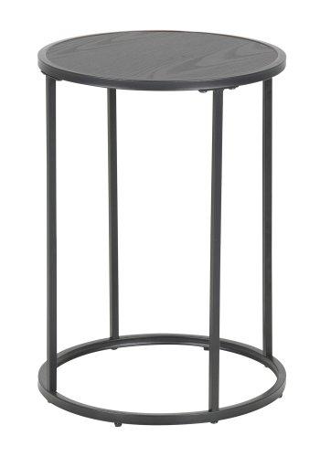 ACT NORDIC Seaford rund hjrnebord - sort melamin og metal (40) 